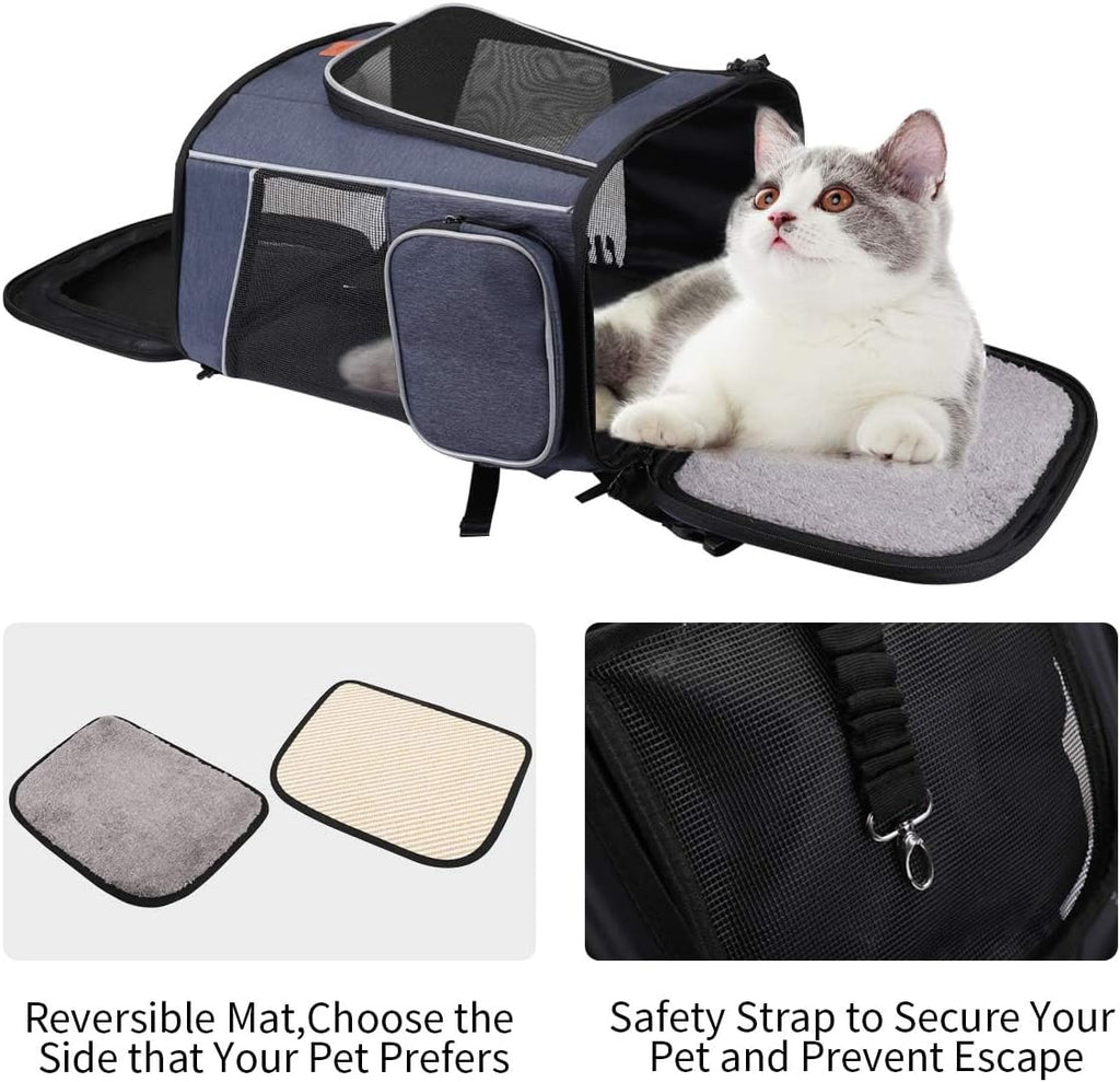 Cat Backpack Dog Backpack for Cats and Small Dogs 7 Kg, Foldable Pet Backpack with Inner Safety Lead and Shell