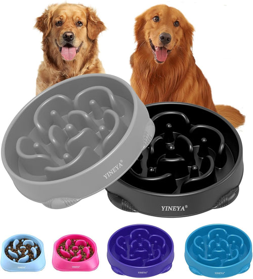 4 Cups Slow Feeder Dog Bowls Large Breed Anti-Choking Healthy Eating
