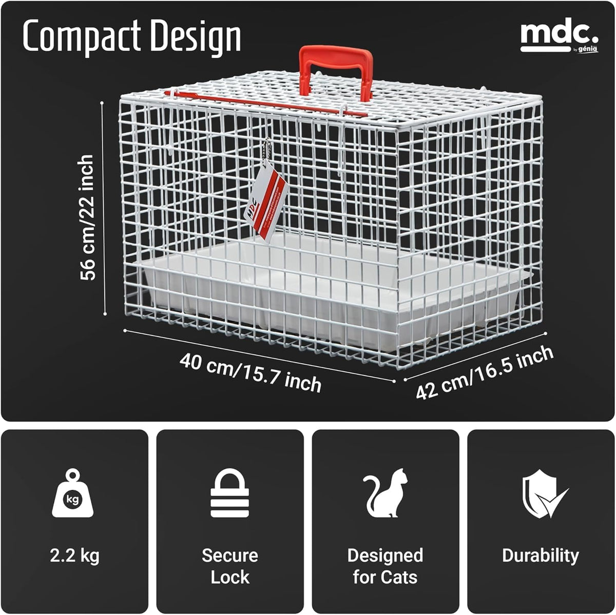 Large Pet Carrier for Travel – Top Opening Pet Crate for Kittens, Cats & Small Dogs – Spacious Mesh Pet Travel Basket – Ideal for Vets, Car Journeys & Catteries – Easy Clean Base