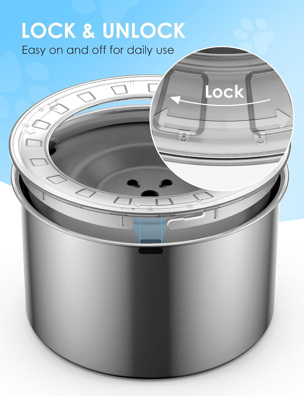 10L Large Dog Water Bowl No Spill,【Anti Digging Lid & Rubber Bottom】Spill Proof Dog Bowl, anti Splash Mess Dripless Slow Drinking Stainless Steel Water for Sloppy Messy Drinkers Car