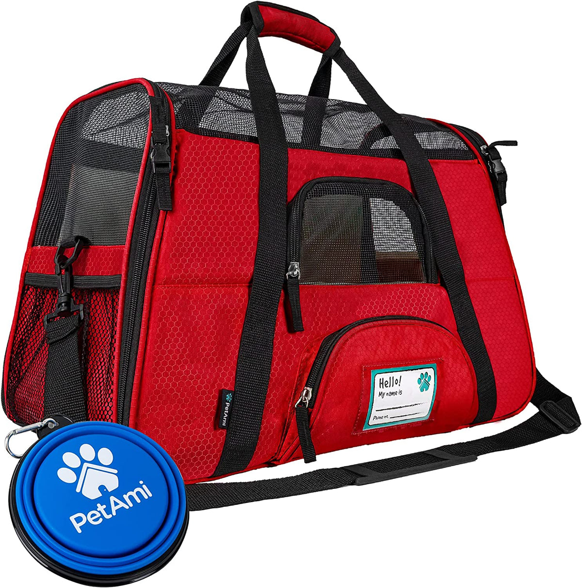 Airline Approved Pet Carrier for Cat, Soft Sided Dog Carrier for Small Dogs, Cat Travel Supplies Accessories for Indoor Cats, Ventilated Pet Carrying Bag Medium Large Kitten Puppy, Large Red