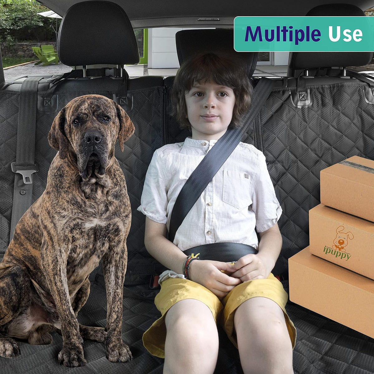 Premium Dog Car Seat Cover with Armrest Opening with ISOFIX 45X133Cm