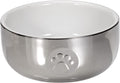 Ceramic Cat Bowl, 11 Cm (Pack of 1), Silver/White