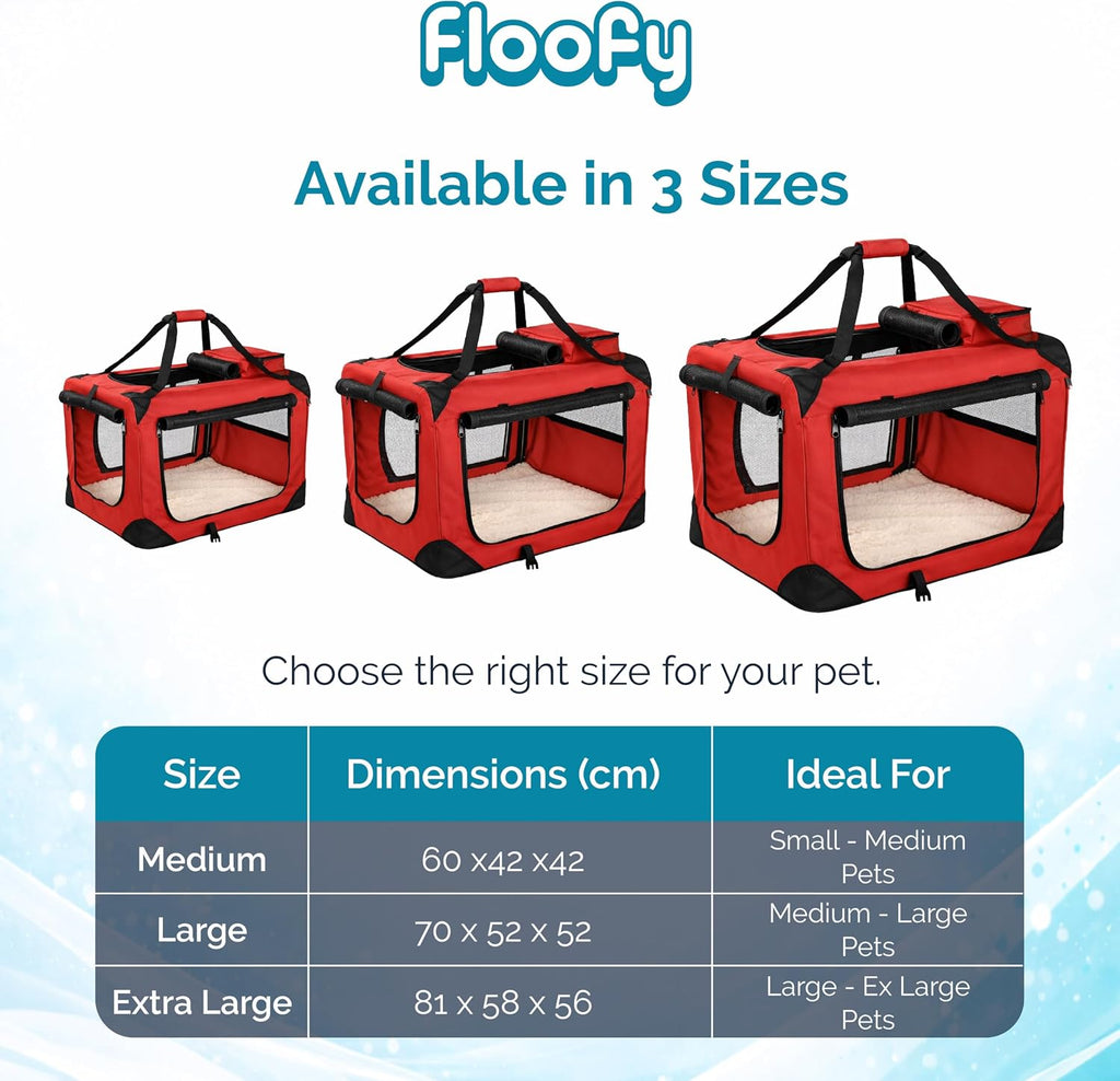 Soft-Sided Dog Travel Crate - Foldable, Breathable Pet Carrier for Small Dogs & Cats, Ideal for Car Travel & Home Use
