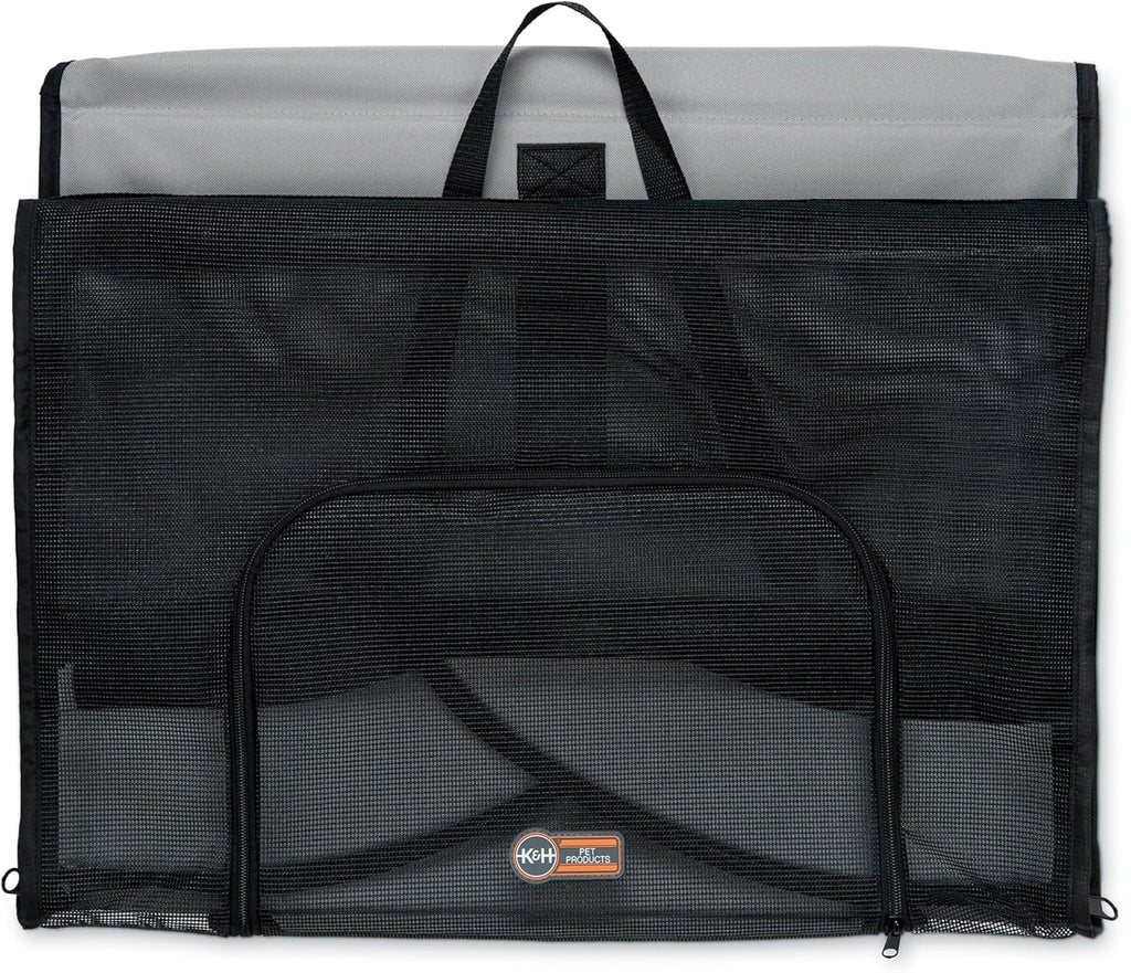 Pet Products Travel Safety Carrier for Pets, Dog Crate for Car Travel, Dog Soft-Sided Carrier for Large Dogs, Portable Car Seat Kennel, Gray/Black Large 29.5 X 22 X 25.5 Inches