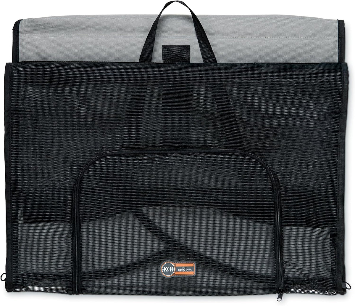 Pet Products Travel Safety Carrier for Pets, Dog Crate for Car Travel, Soft-Sided Carrier for Cats and Small Dogs, Portable Car Seat Kennel, Gray/Black Small 17 X 16 X 15 Inches