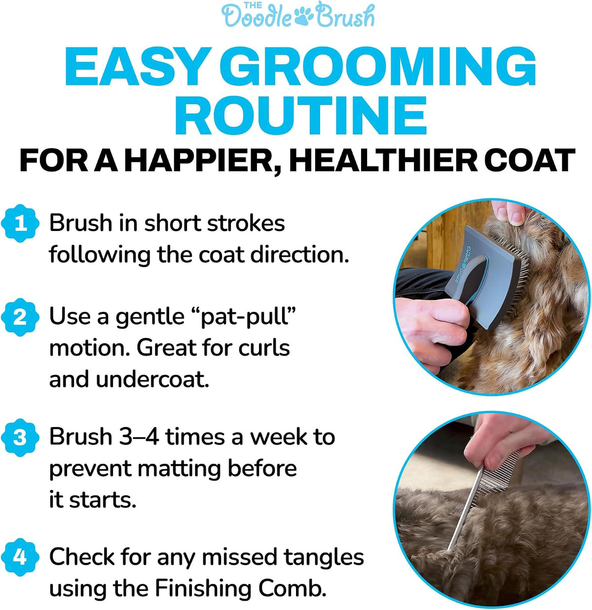 Slicker Dog Brush Curly Coat Detangler, Extra Long Pin