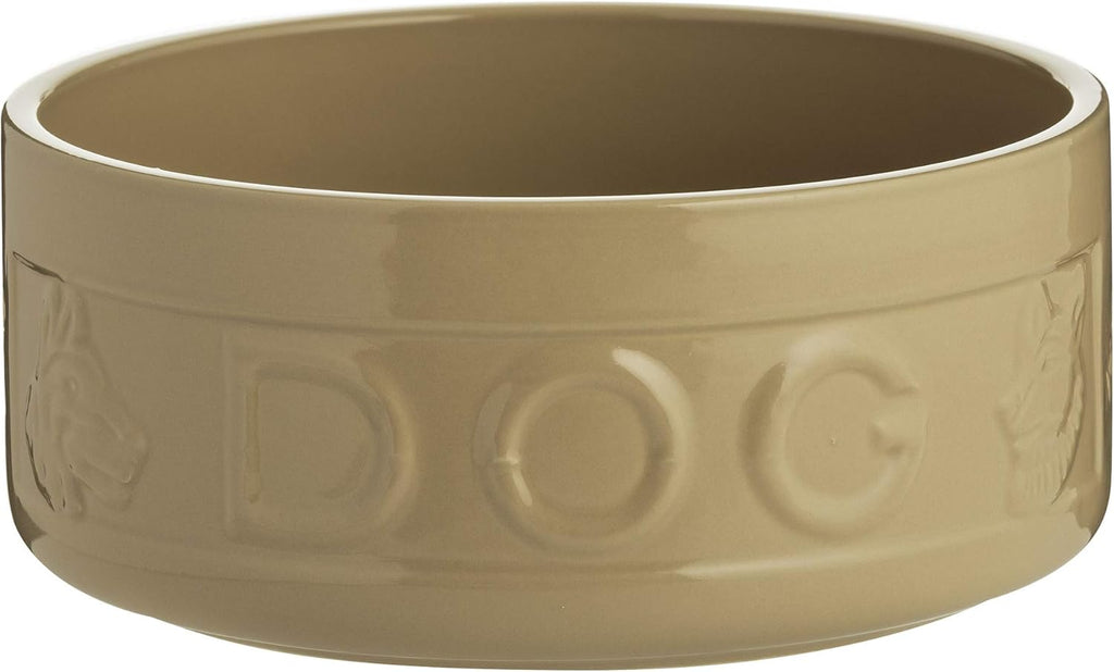 Cane Dog Bowl 20Cm Large Stoneware Pet Bowl, 1.6 Litre Capacity, Classic Design, Dishwasher & Microwave Safe, Ideal for Food and Water