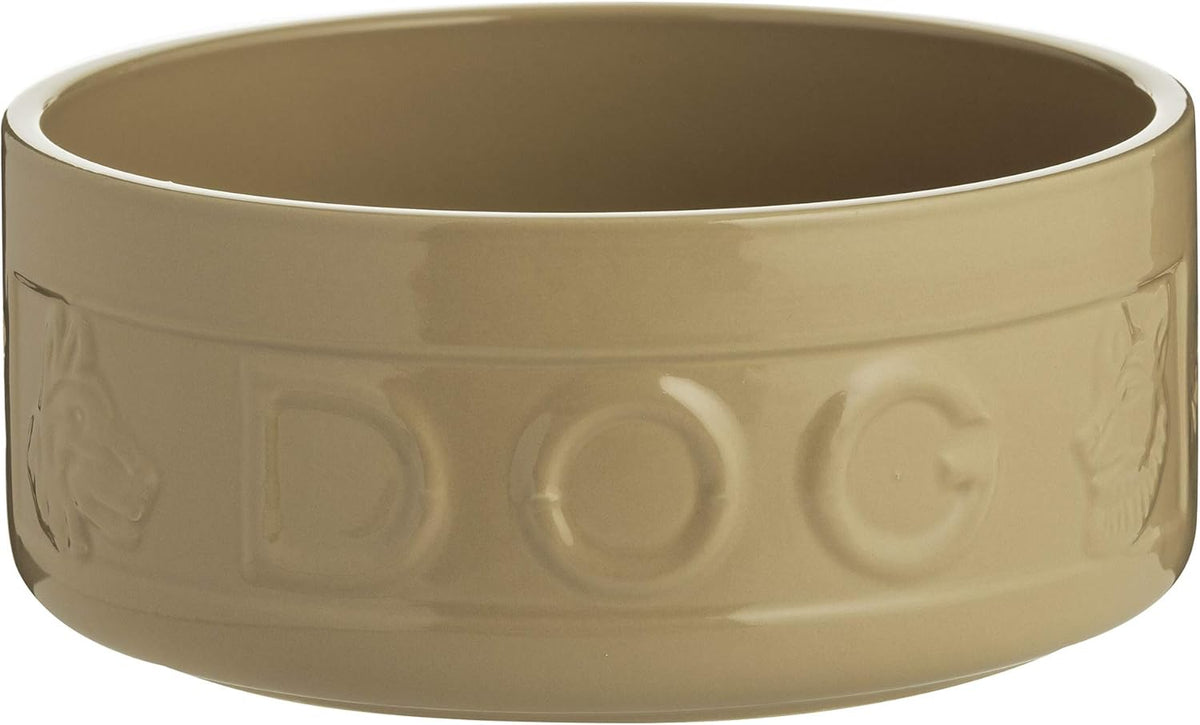 Cane Dog Bowl 20Cm Large Stoneware Pet Bowl, 1.6 Litre Capacity, Classic Design, Dishwasher & Microwave Safe, Ideal for Food and Water