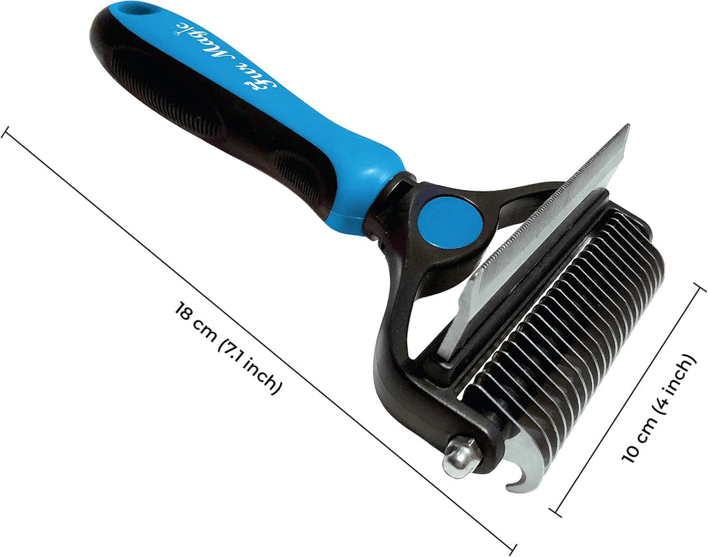 Deshedding & Dematting Tool, 2-In-1 Double-Sided Grooming Brush