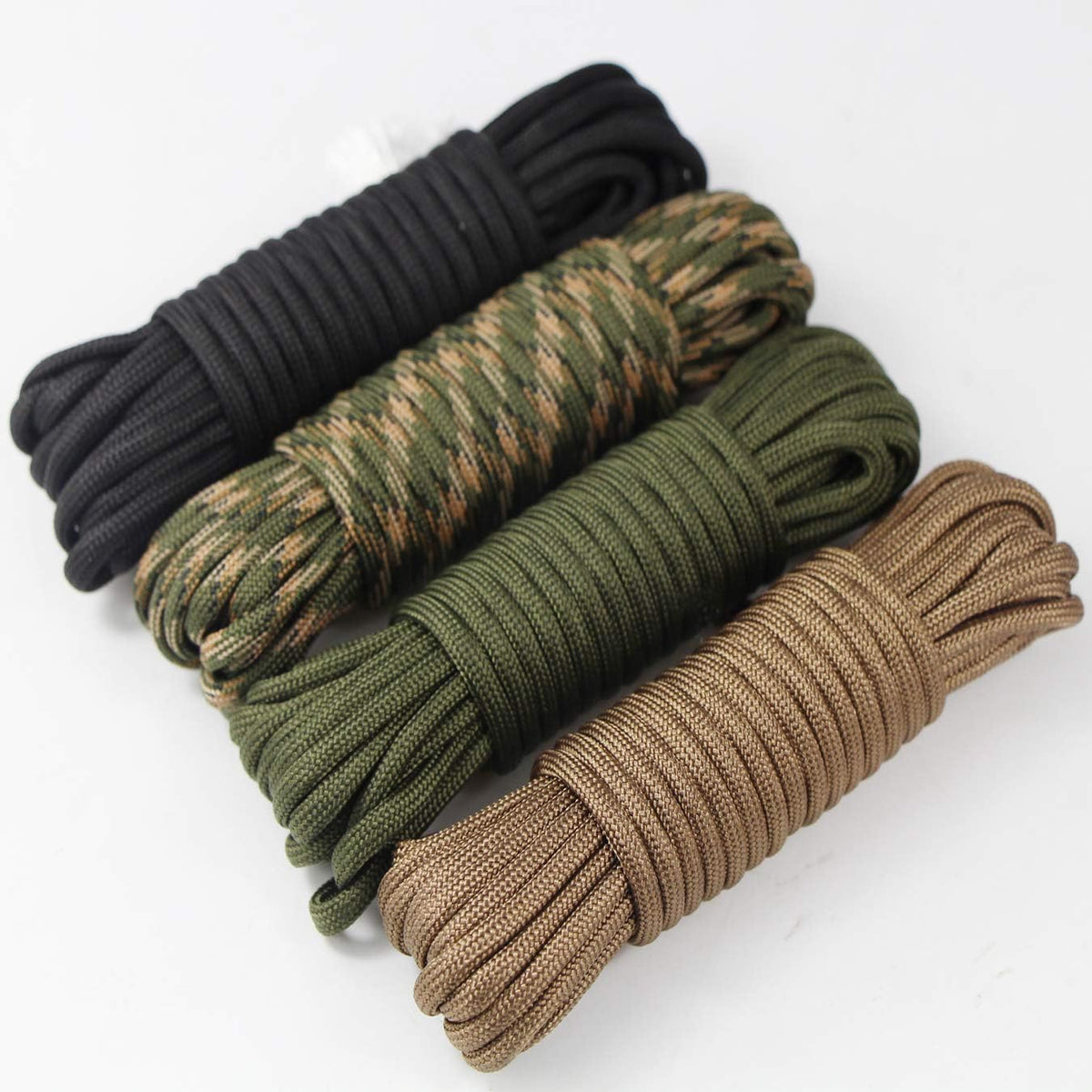 4Pcs 19Ft/6 Meters Paracord Rope 7 Inner Strands Nylon Rope 550Lb Breaking Strength for Outdoor Survival Rope, Lanyards, Keychain, Dog Collar, DIY Kit Craft Toy (D4-A-4X19Ft)