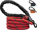Dog Lead with Soft Padded and anti Slip Comfortable Rope Handle, 5 FT Strong Dog Leads, Highly Reflective Dog Leash for Puppy, Medium and Large Dogs (Red)