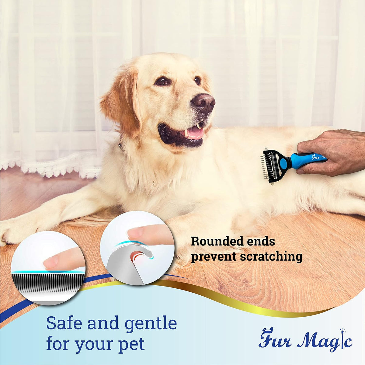 Deshedding & Dematting Tool, 2-In-1 Double-Sided Grooming Brush