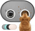 Cat Food Mat,1.2 Cm Raised Edges Dog Bowl Mat for Spill Containment, Bpa-Free Silicone Rubber, 100% Waterproof (Grey,81X51Cm)