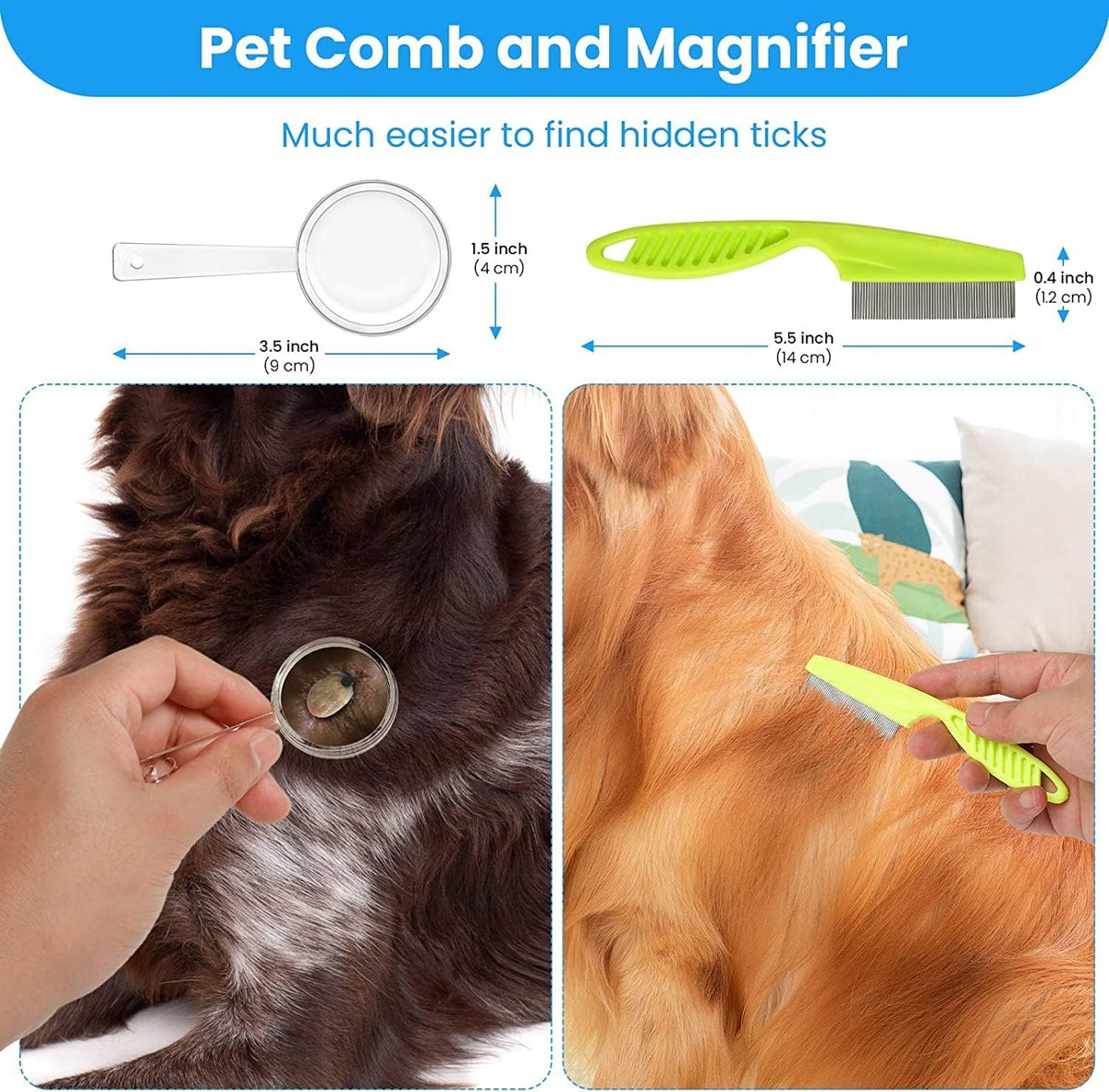 7PCS Tick Remover Tool Set, Dog Tick Removal Kit for Dogs and Cats