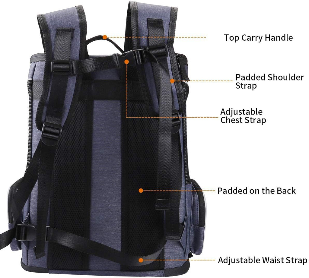 Cat Backpack Dog Backpack for Cats and Small Dogs 7 Kg, Foldable Pet Backpack with Inner Safety Lead and Shell