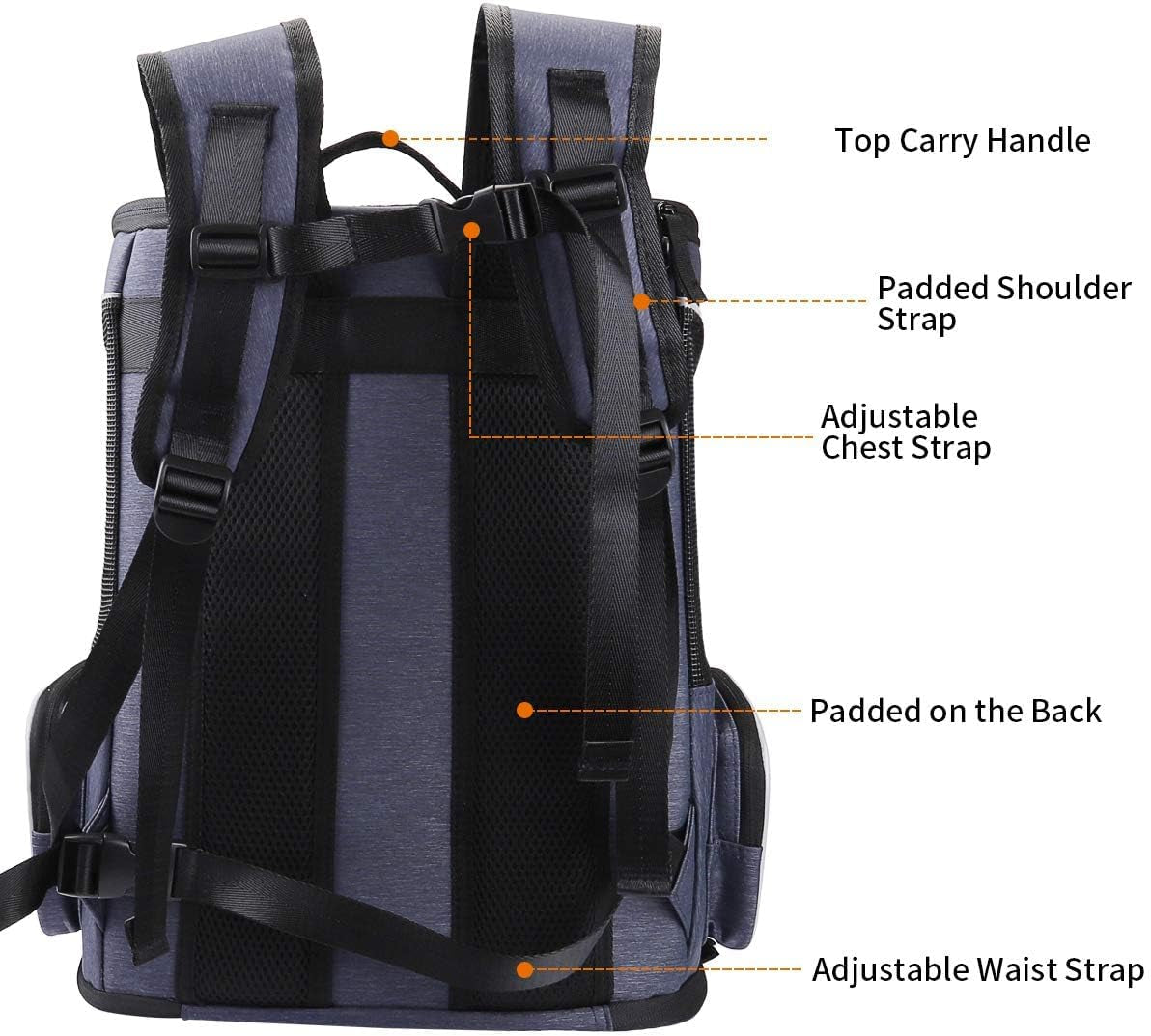 Cat Backpack Dog Backpack for Cats and Small Dogs 7 Kg, Foldable Pet Backpack with Inner Safety Lead and Shell