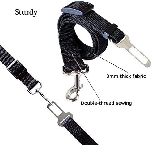 Adjustable Dog Car Safety Seat Belt – Pet Safety Harness Lead for Dogs, Cats & Small Pets, Black