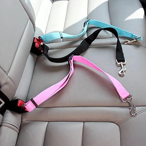 Adjustable Dog Car Safety Seat Belt – Pet Safety Harness Lead for Dogs, Cats & Small Pets, Black