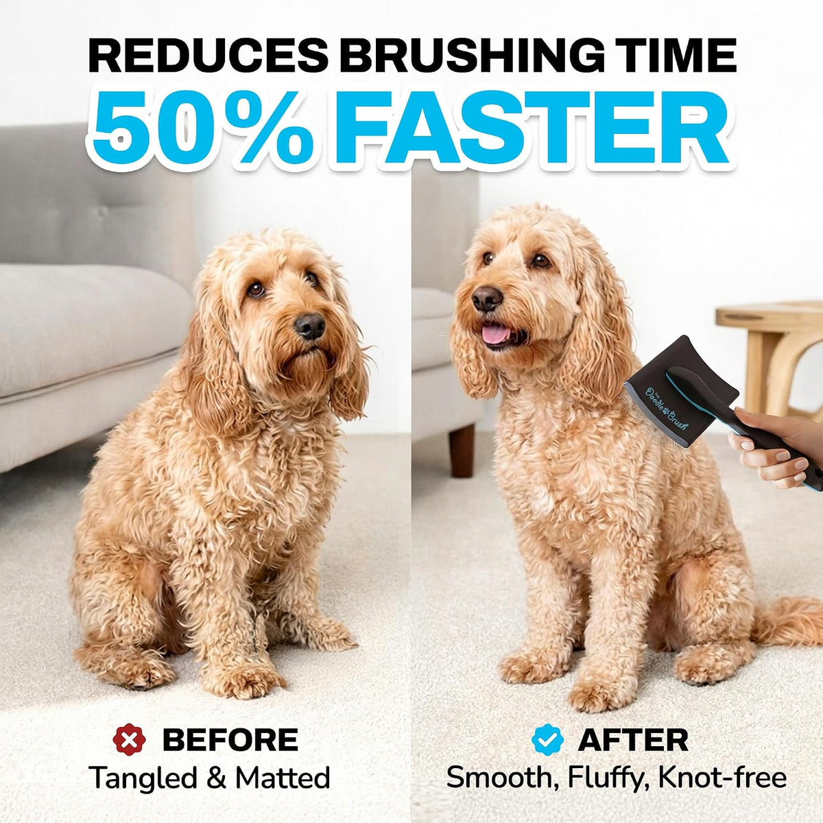 Slicker Dog Brush Curly Coat Detangler, Extra Long Pin