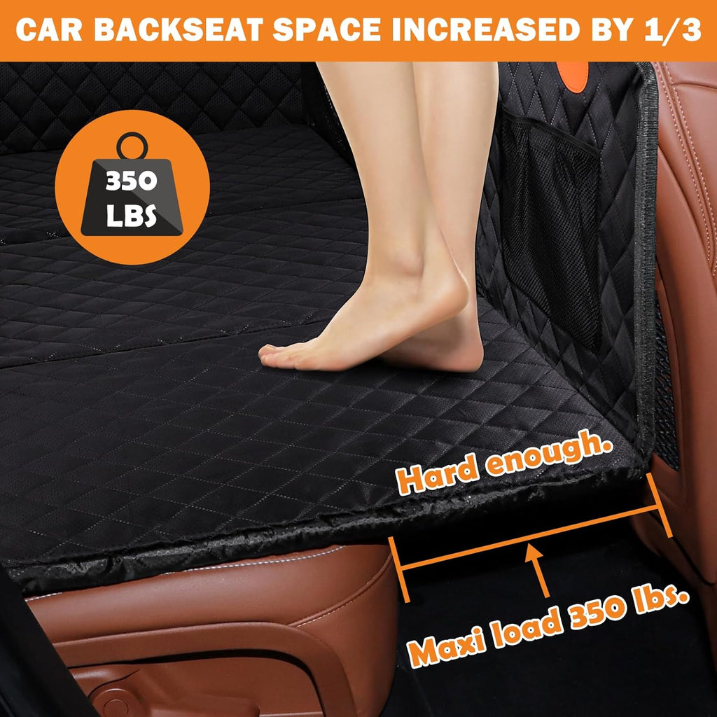 Back Seat Extender for Dogs - Dog Car Seat Cover for Dogs Waterproof & Foldable, Non-Slip Back Seat Cover with Hard Bottom for Cars, Trucks and Suvs, Suit for Travel Camping