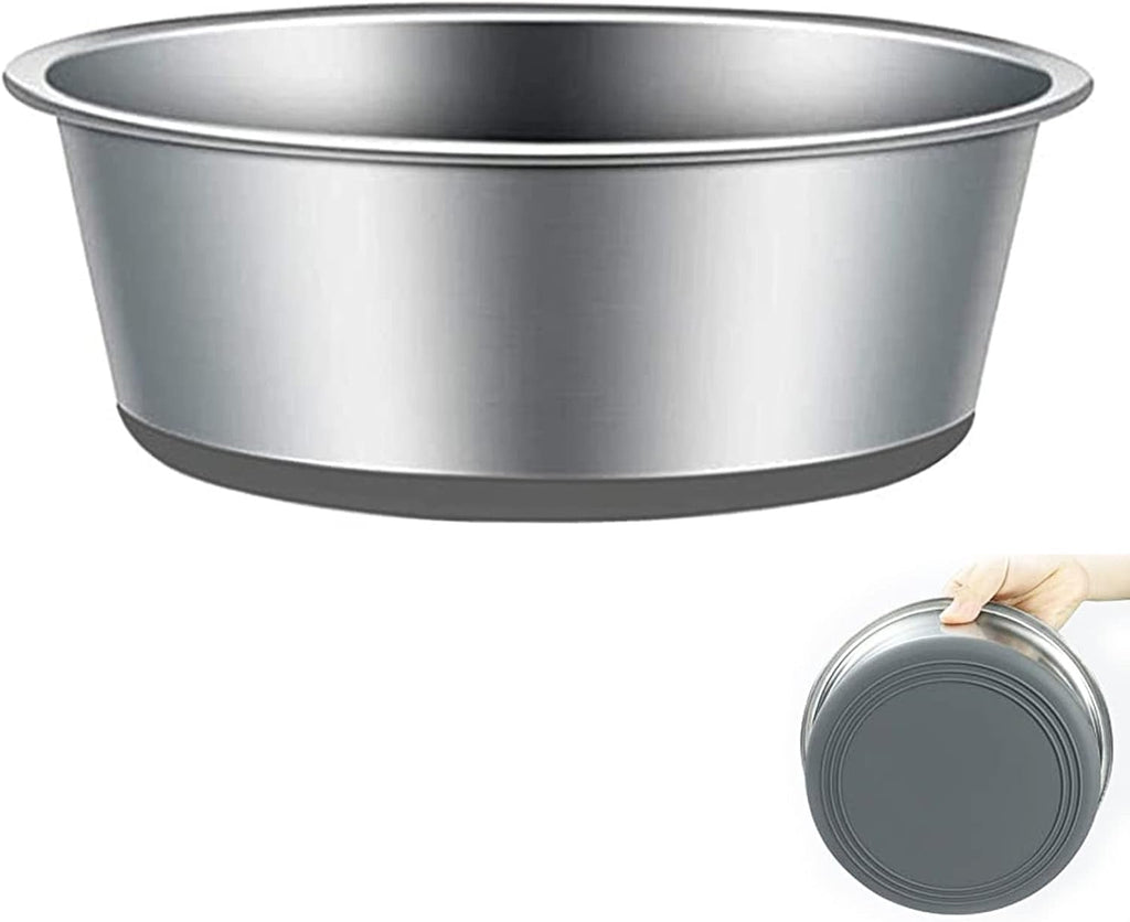 Stainless Steel Dog & Cat Plate Bowls, Non-Slip Silicone Bases - Small (S-14Cm) Feeder & Water Bowls