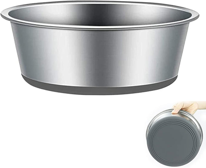 Stainless Steel Dog & Cat Plate Bowls, Non-Slip Silicone Bases - Small (S-14Cm) Feeder & Water Bowls