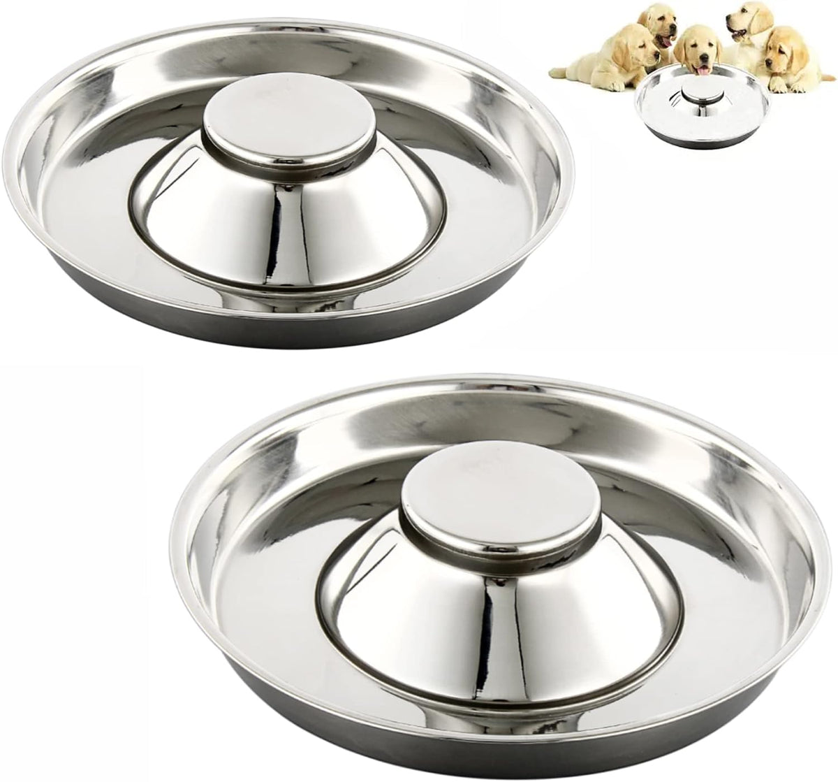 Stainless Steel Puppy Feeding Bowls - Metal Dog Bowls for Weaning Puppies, Can Be Used for Water and Food (30Cm/2Pcs)