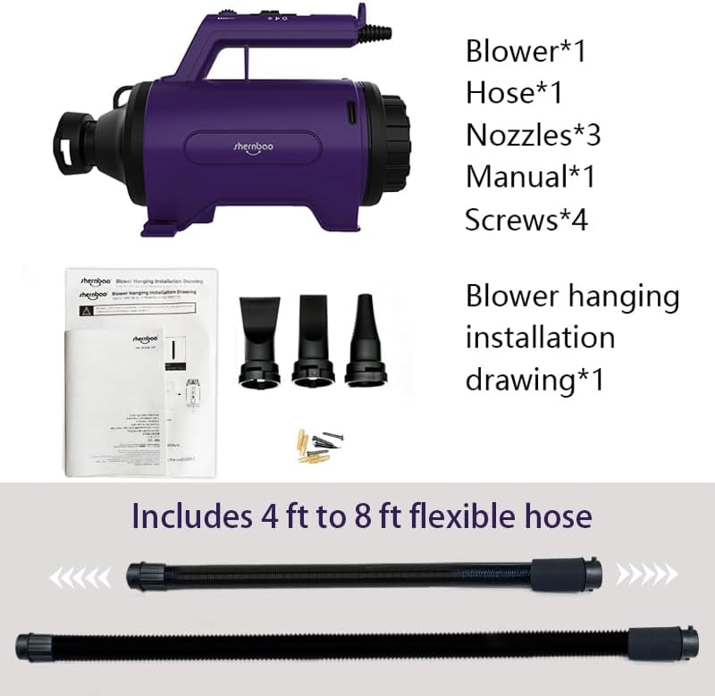 High Velocity Dog Dryer & Pet Grooming Blower – Professional Dog Hair Dryer for Fast Coat Drying