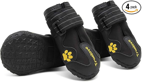 Truelove Waterproof Dog Boots – Reflective Paw Protector Shoes for Small, Medium & Large Dogs, Outdoor Walking