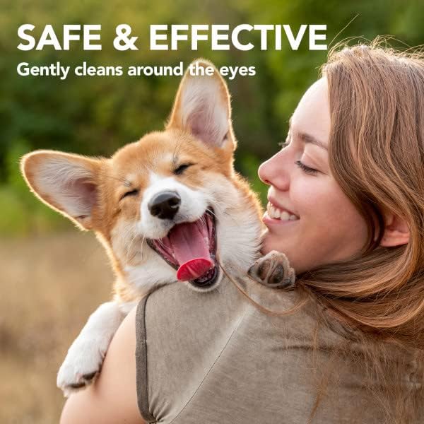 Vet's Best Natural Eye Wipes for Dogs & Cats – Disposable Pet Eye Cleaning Wipes, 100 Wipes