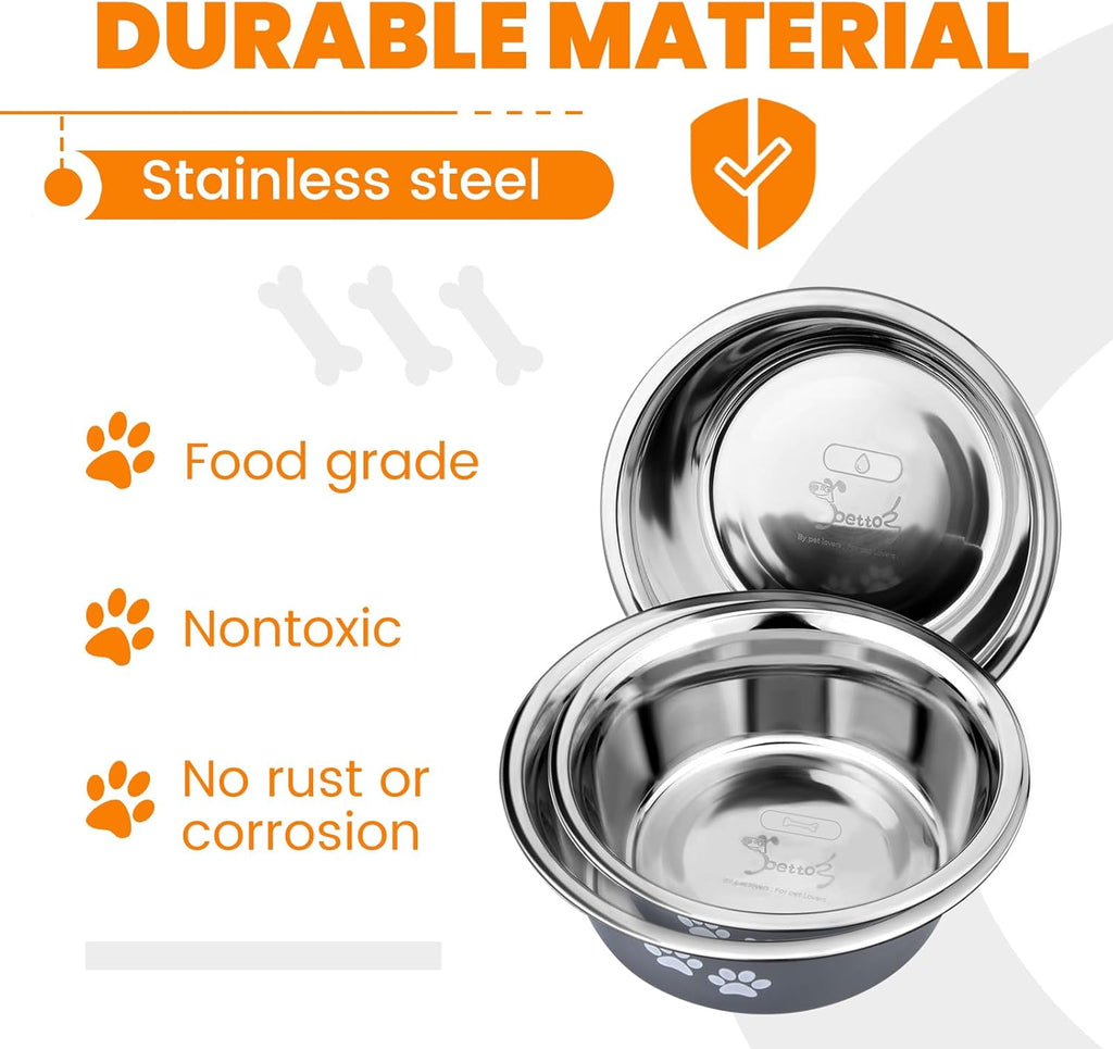 2 Pack Dog Bowls Stainless Steel 1560ML