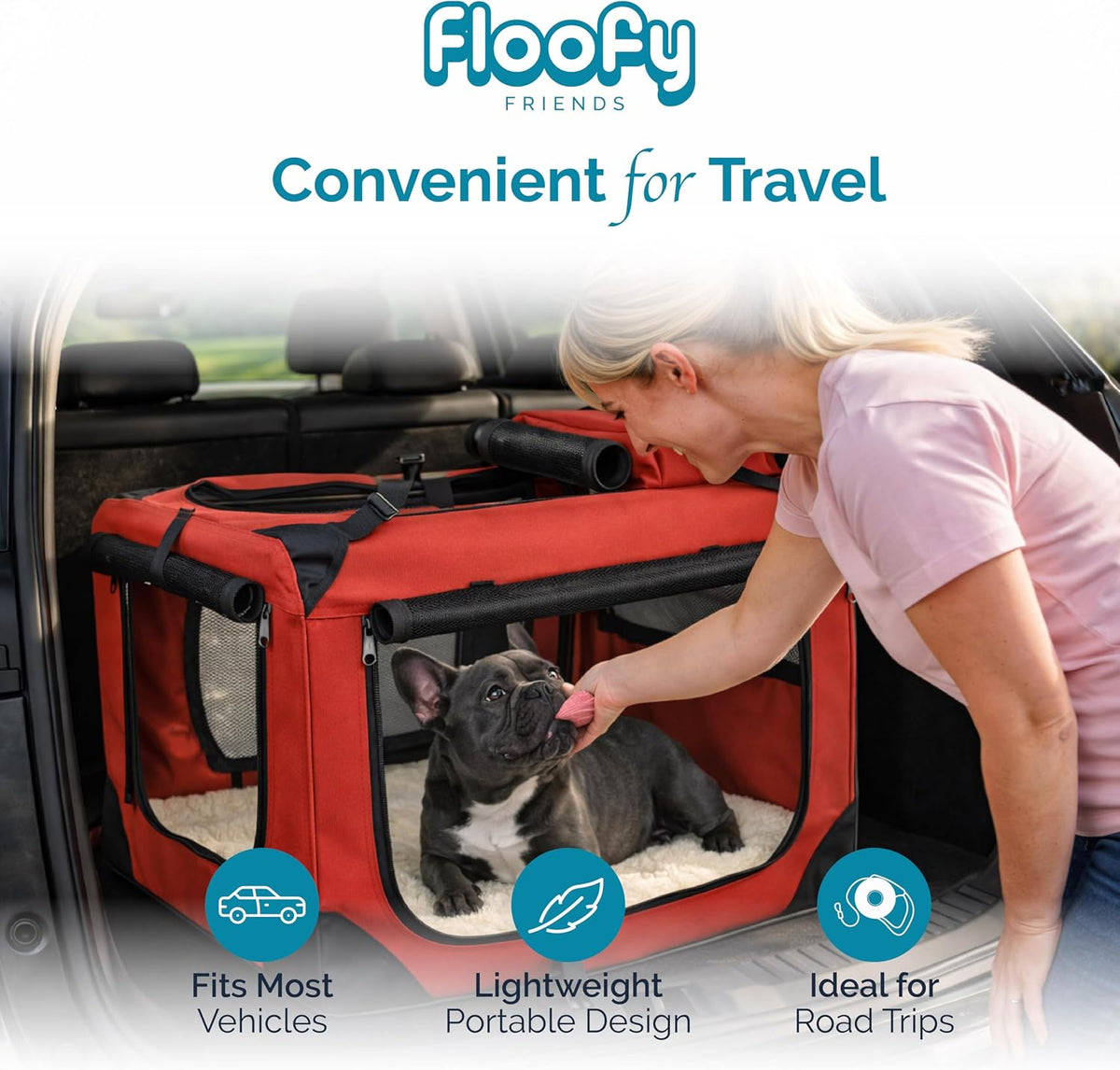 Soft-Sided Dog Travel Crate - Foldable, Breathable Pet Carrier for Small Dogs & Cats, Ideal for Car Travel & Home Use