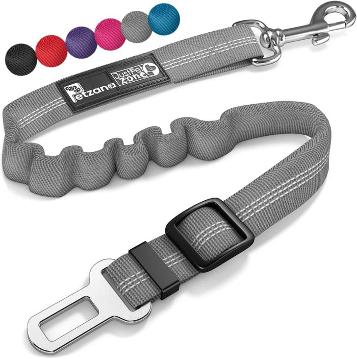Dog Seat Belt for Car - Adjustable Dog Car Safety Harness, Elastic anti Shock Dog Seat Belt. (Grey)