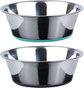 Deep Stainless Steel Dog Bowls, 1,920 Ml, 2-Pack, Nonslip Base