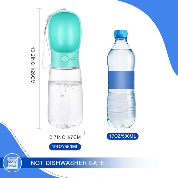 550ml Dog Water Bottle – Leak-Proof Portable Pet Water Dispenser for Dogs & Puppies, Travel, Walking & Hiking