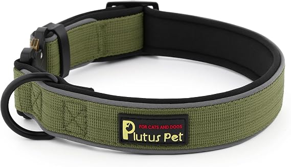 Plutus Pet Tactical Dog Collar – Reflective Adjustable Collar for Small, Medium & Large Dogs