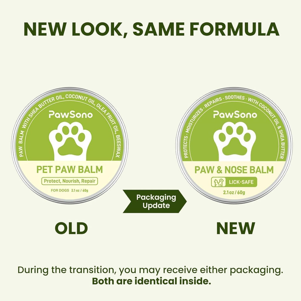 PawSono Dog Paw & Nose Balm with Coconut Oil – Lick-Safe Paw & Nose Care Balm for Dogs, 60g