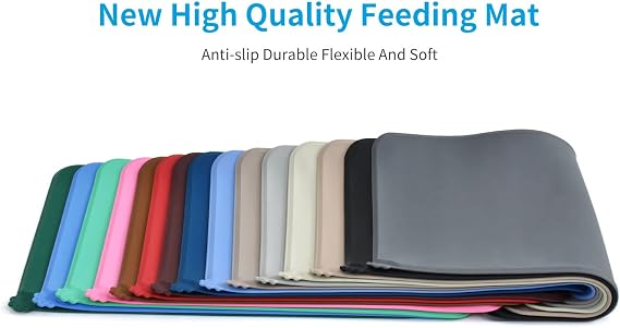 AUDWUD Silicone Pet Feeding Mat for Dogs & Cats – Waterproof Non-Slip Bowl Mat for Food & Water