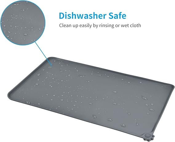 AUDWUD Silicone Pet Feeding Mat for Dogs & Cats – Waterproof Non-Slip Bowl Mat for Food & Water