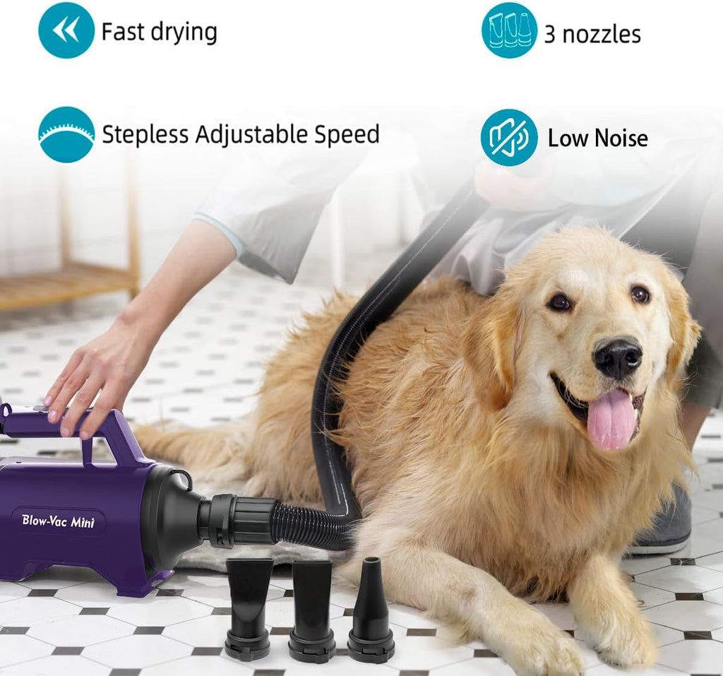 High Velocity Dog Dryer & Pet Grooming Blower – Professional Dog Hair Dryer for Fast Coat Drying