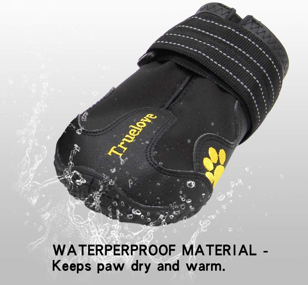 Truelove Waterproof Dog Boots – Reflective Paw Protector Shoes for Small, Medium & Large Dogs, Outdoor Walking