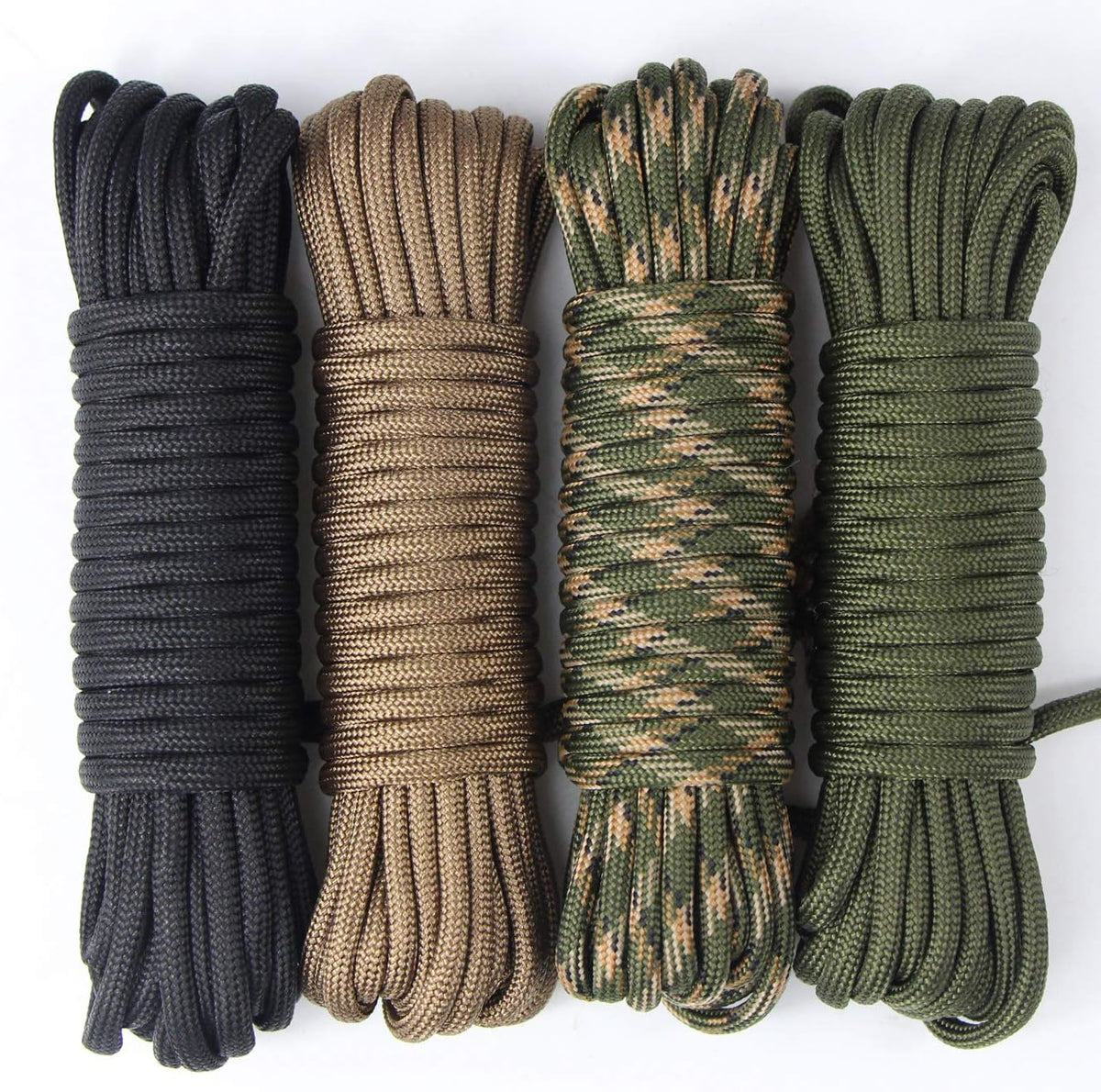 4Pcs 19Ft/6 Meters Paracord Rope 7 Inner Strands Nylon Rope 550Lb Breaking Strength for Outdoor Survival Rope, Lanyards, Keychain, Dog Collar, DIY Kit Craft Toy (D4-A-4X19Ft)
