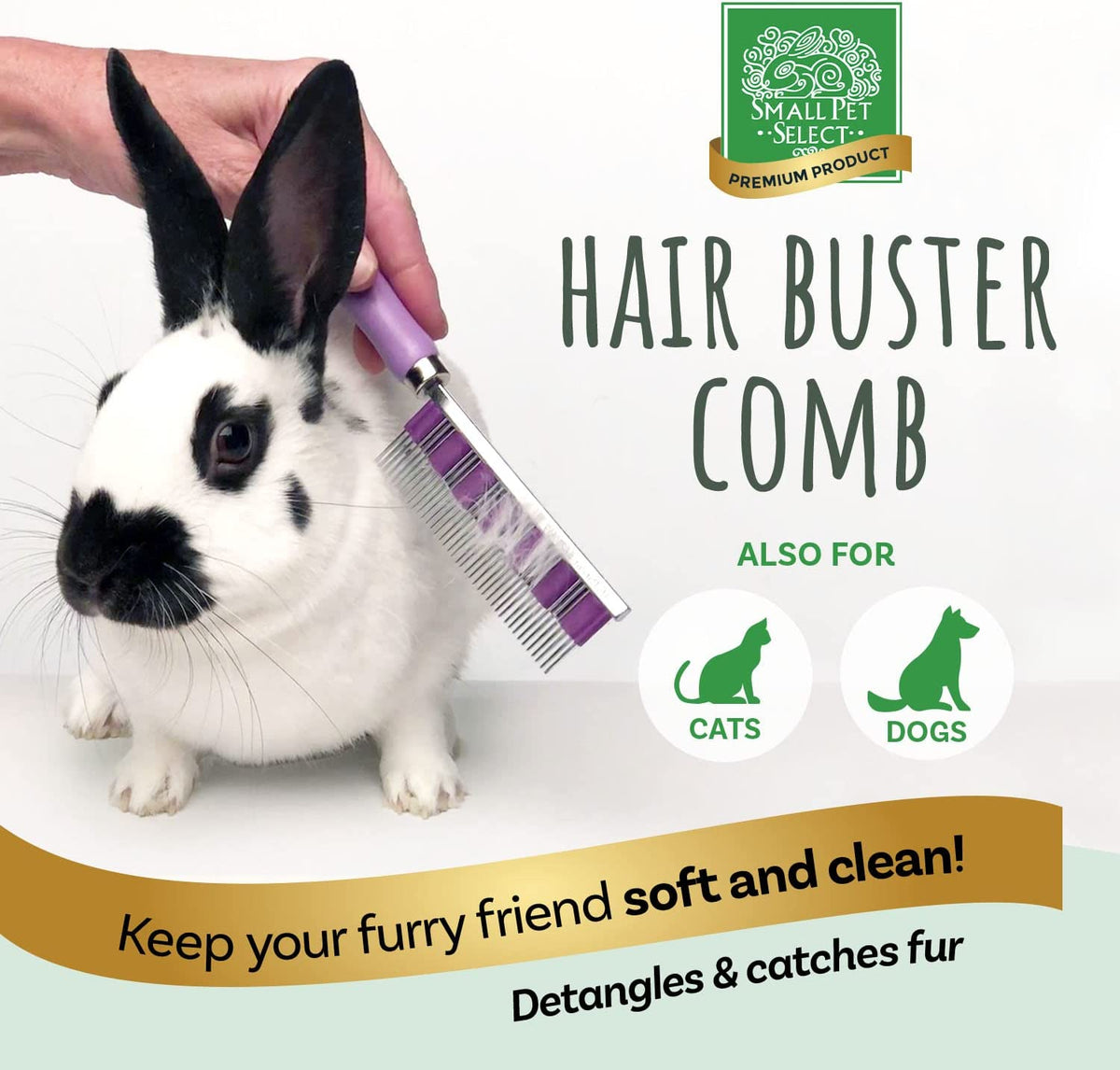 – Hair Buster Comb for Rabbits, Guinea Pigs & Small Pets | Gentle, Efficient Grooming Tool for Removing Loose Hair & Reducing Shedding
