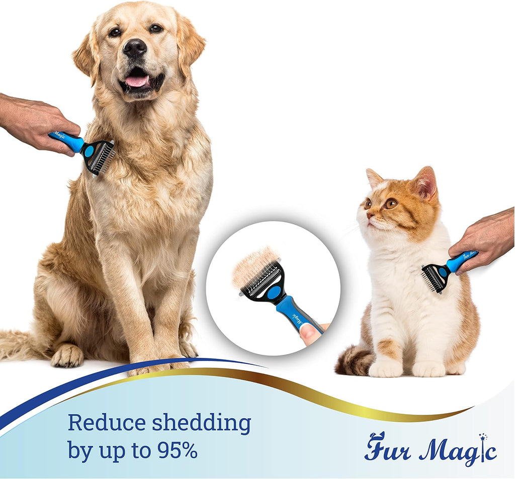 Deshedding & Dematting Tool, 2-In-1 Double-Sided Grooming Brush