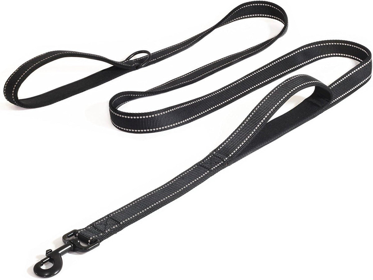 Large Dog Leash, 1.5M Double Handles No Pull Heavy Duty Strong Nylon Dog Leash. Dog Training Large Medium Duty Rope Walking&Training, Reflective Design