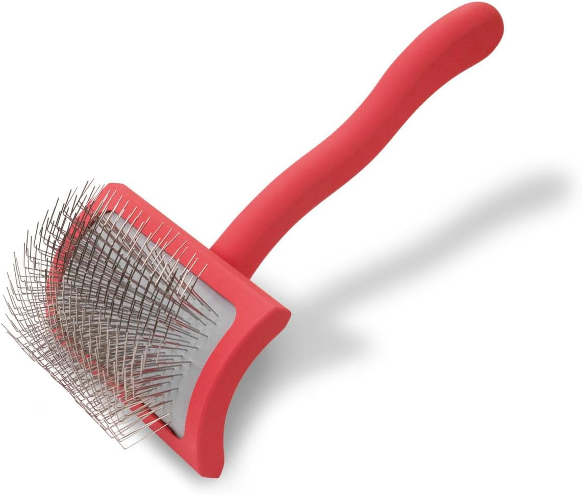 Big G Dog Slicker Brush - Professional Grooming Brush -Shedding Brush - Fluff Detangle Style Slicker Brush - Saves Time & Energy - Coral, Medium