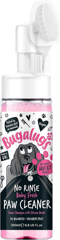 BUGALUGS Dog Paw Cleaner – No-Rinse Waterless Foam with Silicone Brush, Baby Fresh, Travel-Friendly Paw Wash for Dogs & Cats