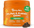Zesty Paws Probiotic Chews for Dogs – Daily Digestive & Gut Support Supplement, 90 Chews