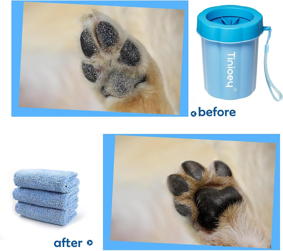 Dog Paw Cleaner Cup – Medium Paw Washer with Soft Silicone Brush for Dogs, Mud & Dirt Remover